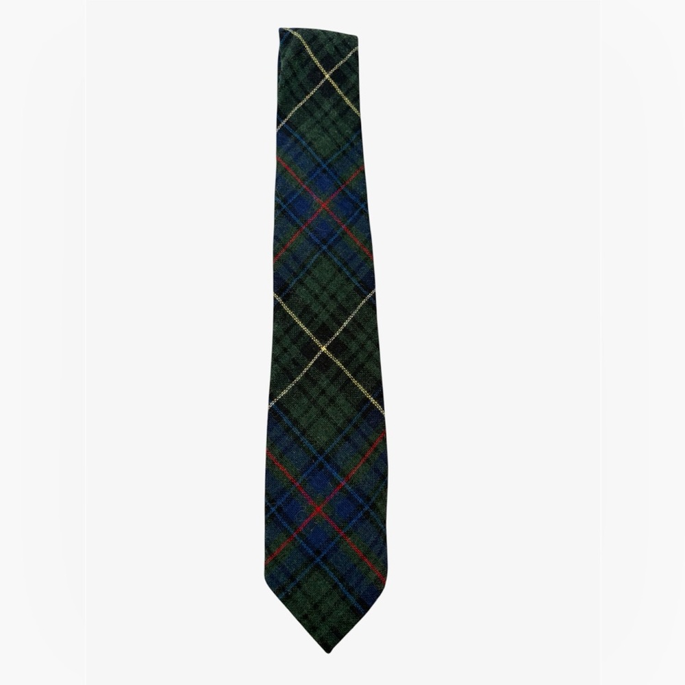 Vintage Plaid Wool Blend Tie Made in USA